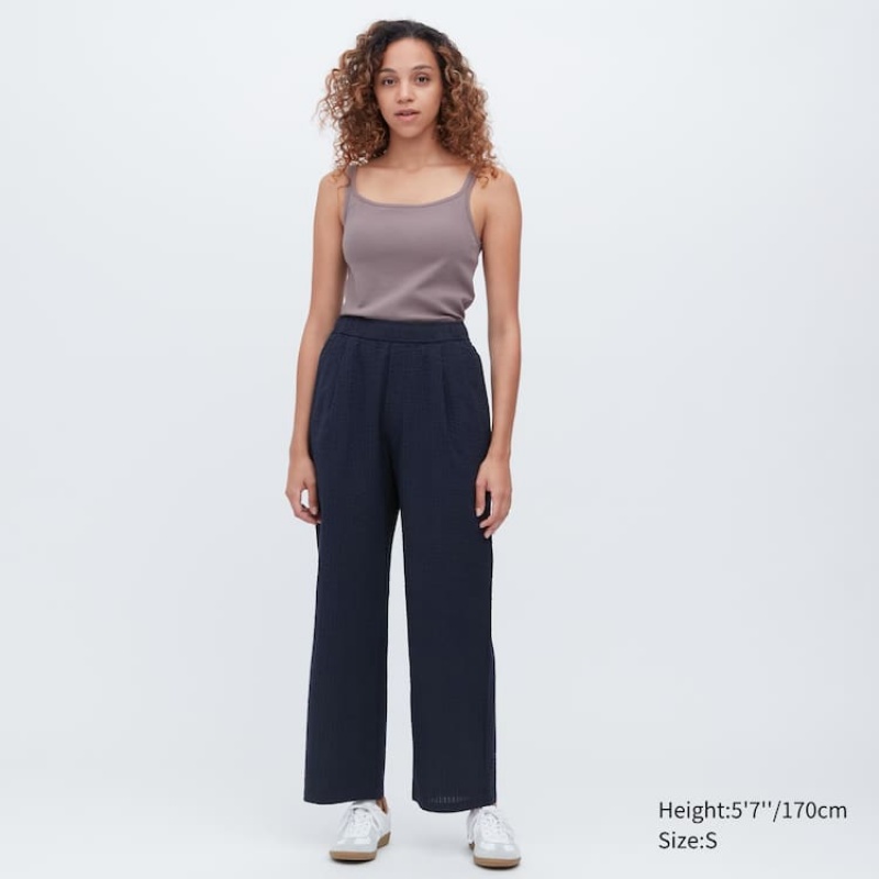 Uniqlo Seersucker Easy Loungewear Grigie Scuro | PLIDBH814