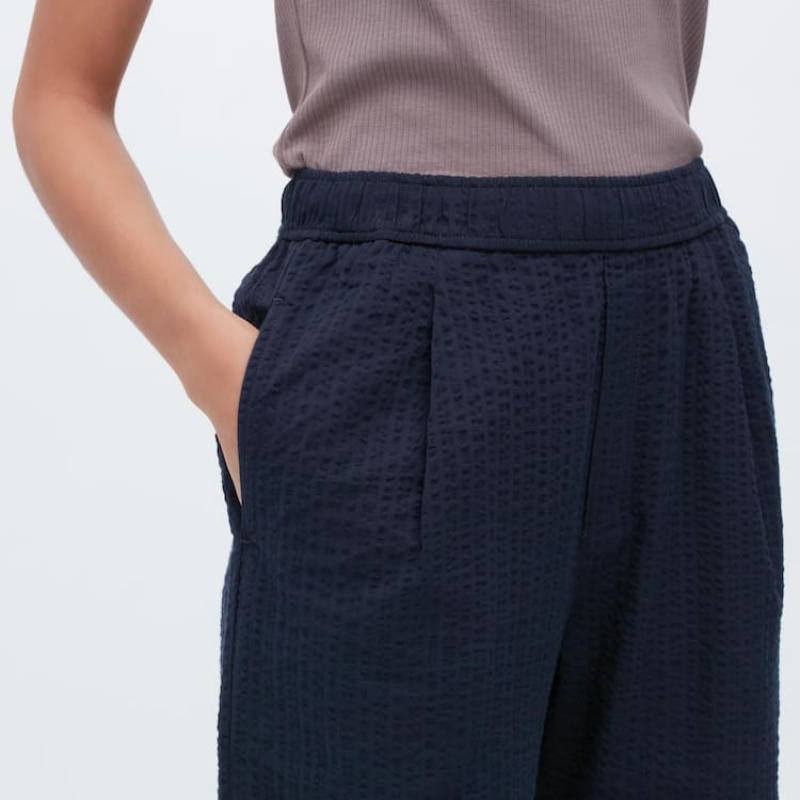 Uniqlo Seersucker Easy Loungewear Grigie Scuro | PLIDBH814