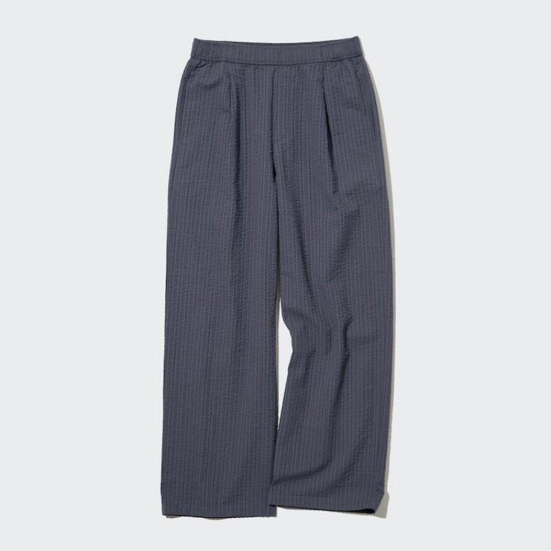 Uniqlo Seersucker Easy Loungewear Grigie Scuro | PLIDBH814