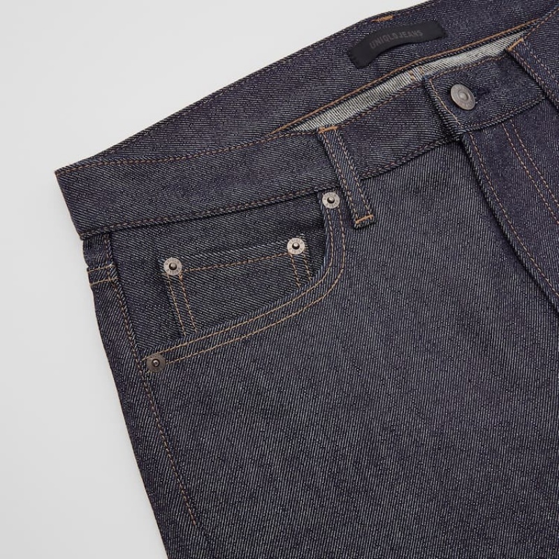 Uniqlo Selvedge Stretch Slim Fit (2020 Season) Jeans Blu Marino | DAPEIL826