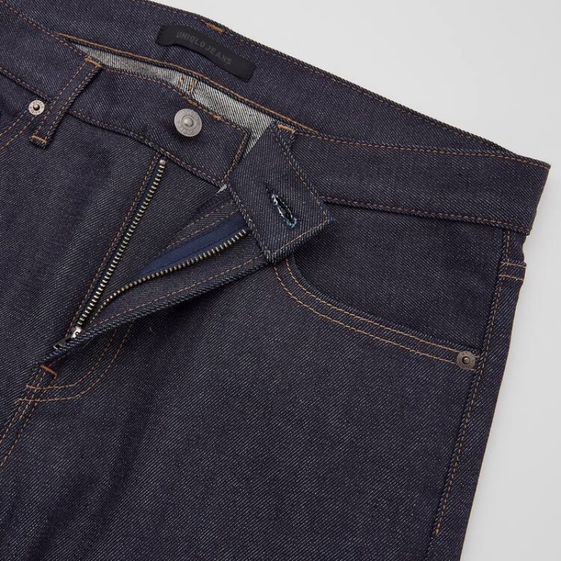 Uniqlo Selvedge Stretch Slim Fit (2020 Season) Jeans Blu Marino | DAPEIL826