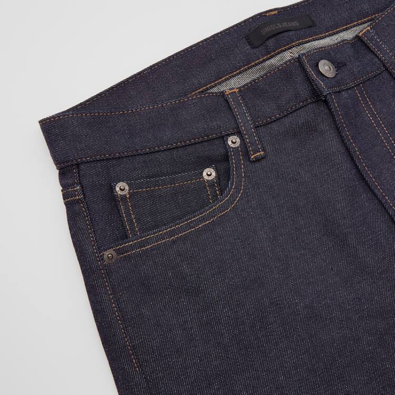 Uniqlo Selvedge Stretch Slim Fit (2021 Season) Jeans Blu Marino | KOIJHU430