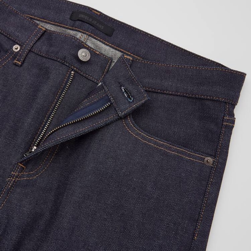 Uniqlo Selvedge Stretch Slim Fit (2021 Season) Jeans Blu Marino | KOIJHU430