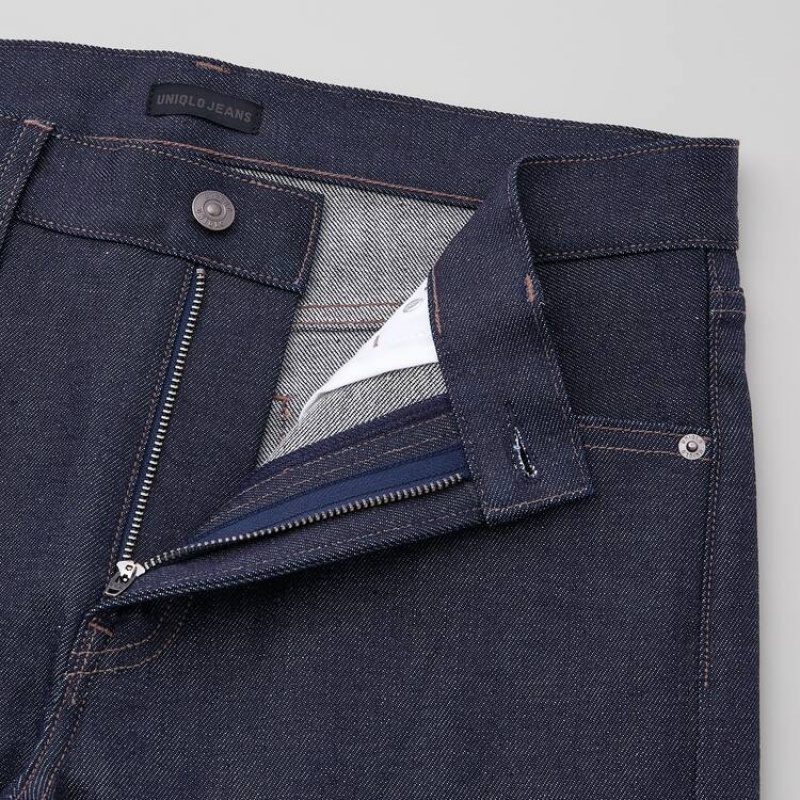 Uniqlo Selvedge Stretch Slim Fit (2021 Season) Jeans Blu Marino | DVFJRB129