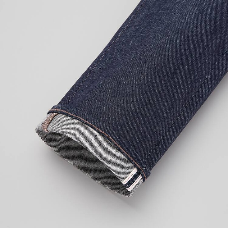 Uniqlo Selvedge Stretch Slim Fit (2021 Season) Jeans Blu Marino | DVFJRB129