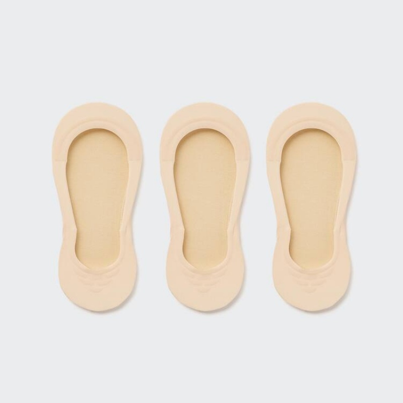 Uniqlo Sheer Invisible No-show (Three Pairs) Calzini Beige | AJDHWF046