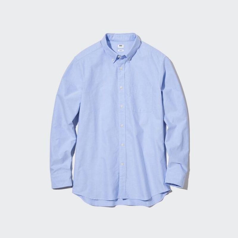 Uniqlo Slim Fit Oxford (Button-down Collar) Camicie Blu | XVYGSC159