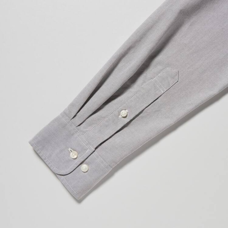 Uniqlo Slim Fit Oxford Camicie Grigie | KIMYET091