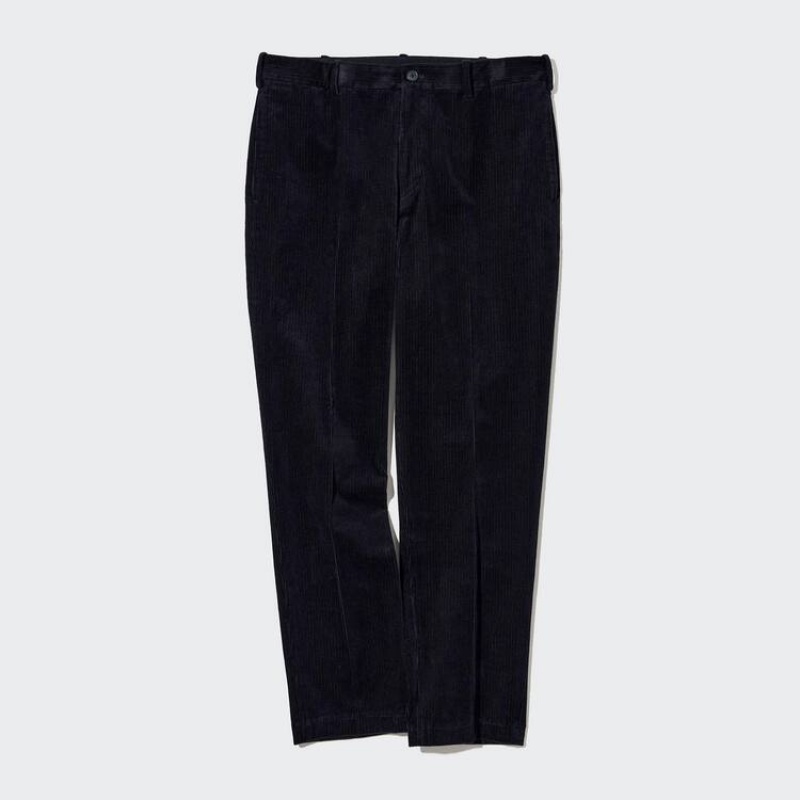 Uniqlo Smart Corduroy Ankle Length (Long) Pantaloni Blu Marino | GHXZLJ261