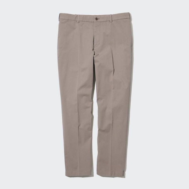 Uniqlo Smart Cotone Ankle Length (Long) Pantaloni Beige | KVNMXS854