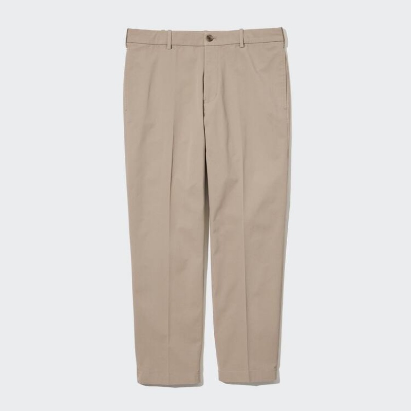 Uniqlo Smart Cotone Ankle Length Pantaloni Beige | UBLSQR048