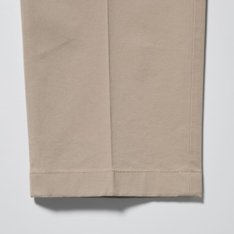 Uniqlo Smart Cotone Ankle Length Pantaloni Beige | UBLSQR048