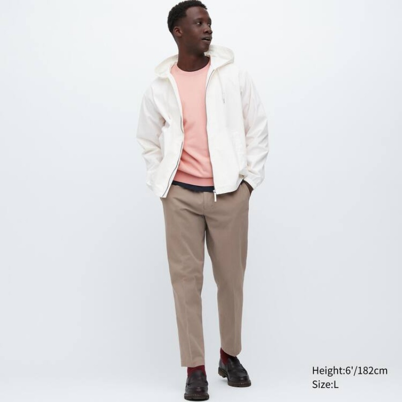 Uniqlo Smart Cotone Ankle Length Pantaloni Beige | UBLSQR048