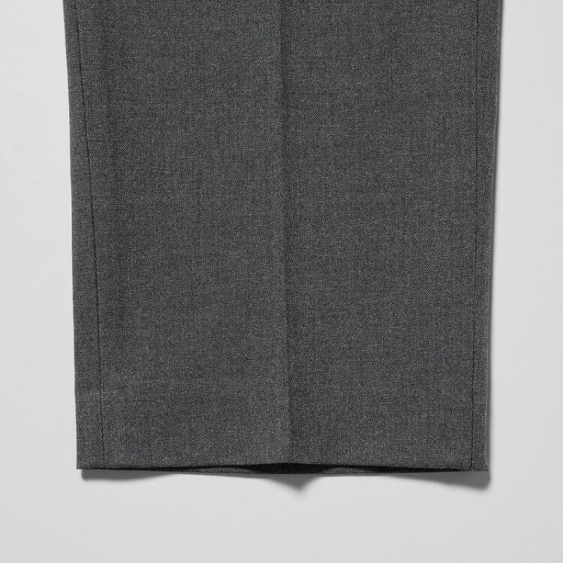 Uniqlo Smart Lana Vergine-like Ankle Length (Long) Pantaloni Grigie | QGJBRN135