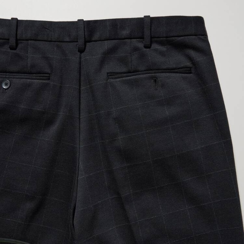 Uniqlo Smart Windowpane Checked Ankle Length (Long) Pantaloni Blu Marino | FHUNGA647