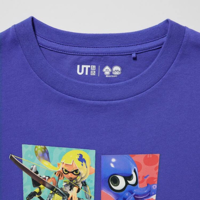 Uniqlo Splatoon 3 Ut Grafica Magliette Ragazza Blu | VYTQPB897