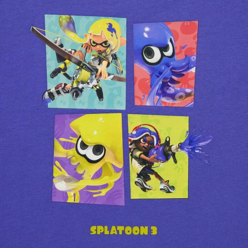 Uniqlo Splatoon 3 Ut Grafica Magliette Ragazza Blu | VYTQPB897