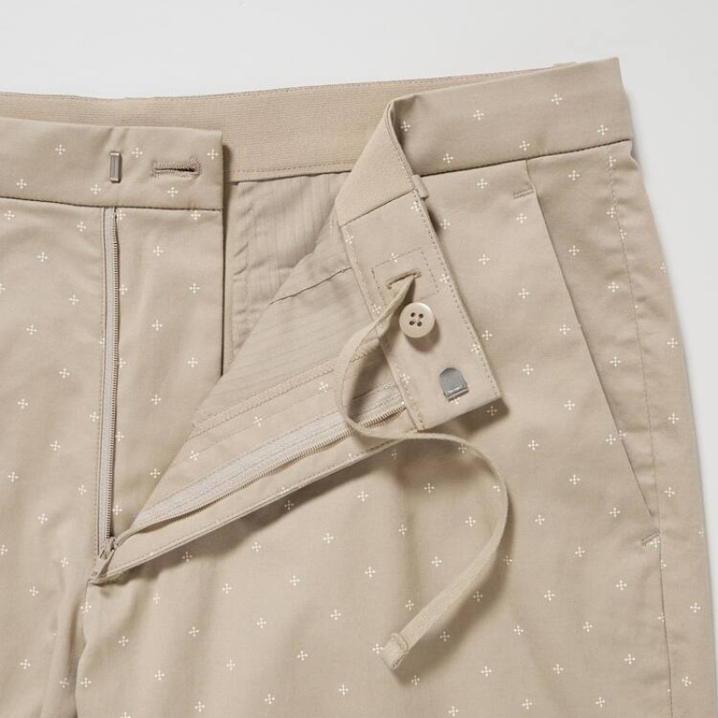 Uniqlo Stretch Slim Fit Pantaloncini Beige | DEINMK723