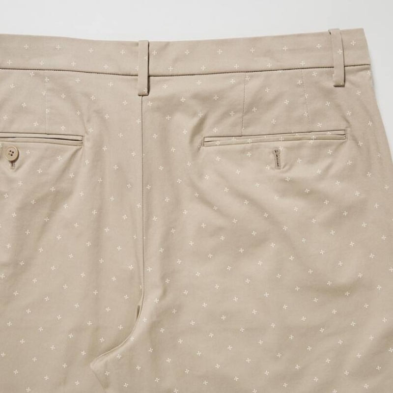 Uniqlo Stretch Slim Fit Pantaloncini Beige | DEINMK723