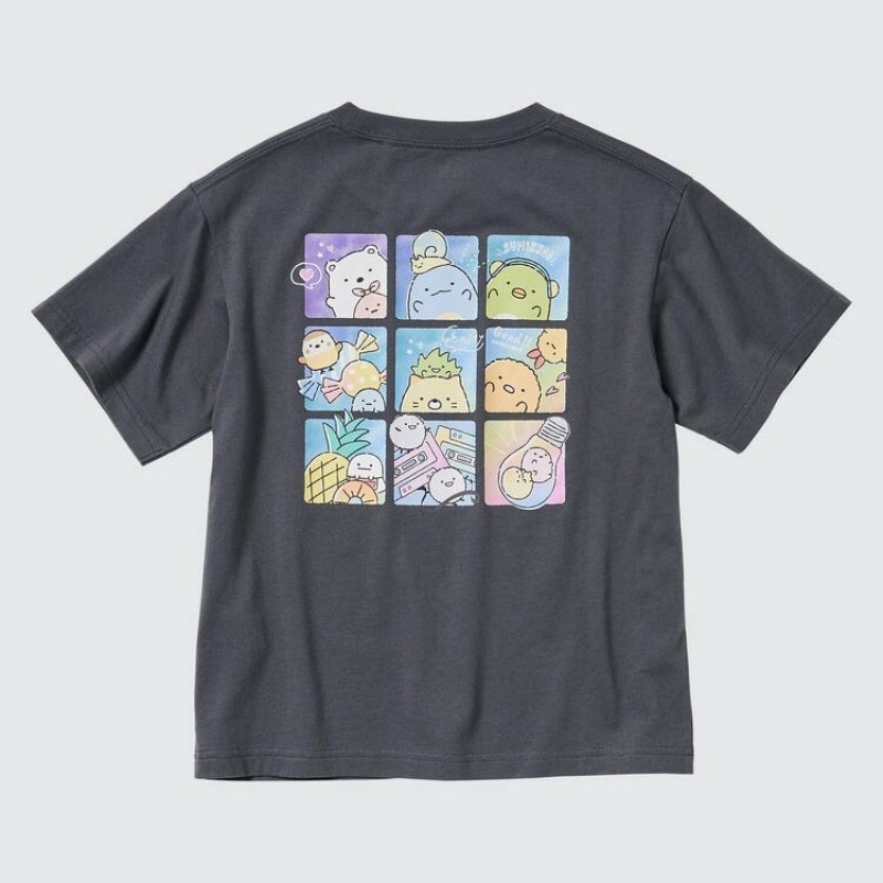 Uniqlo Sumikkogurashi Ut Grafica Magliette Ragazza Grigie Scuro | ZPAVYR463