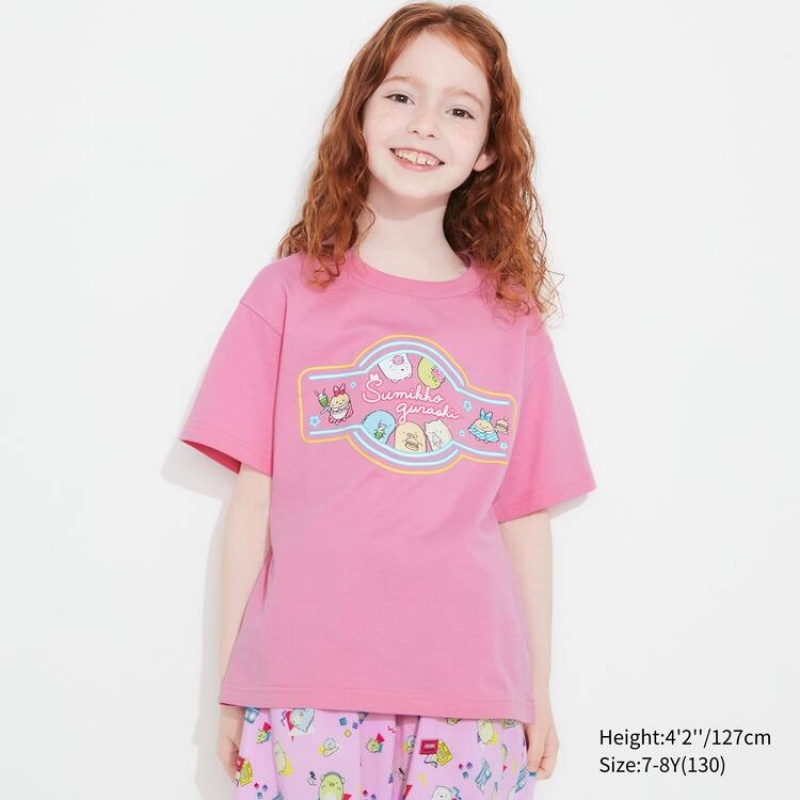 Uniqlo Sumikkogurashi Ut Grafica Magliette Ragazza Rosa | RWJDHY632