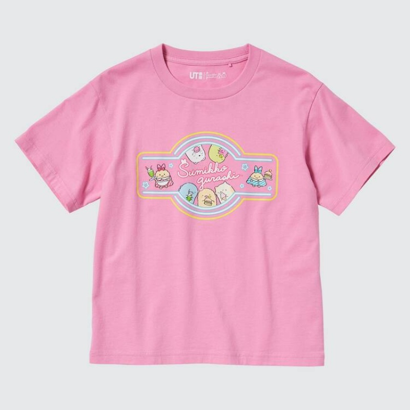 Uniqlo Sumikkogurashi Ut Grafica Magliette Ragazza Rosa | RWJDHY632