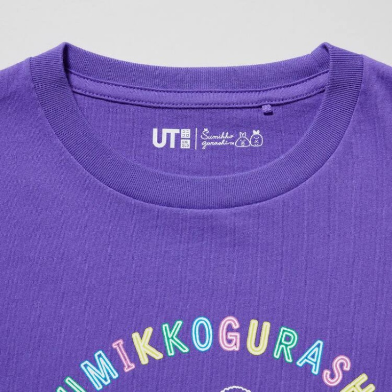 Uniqlo Sumikkogurashi Ut Grafica Magliette Ragazza Viola | CAKRZV904