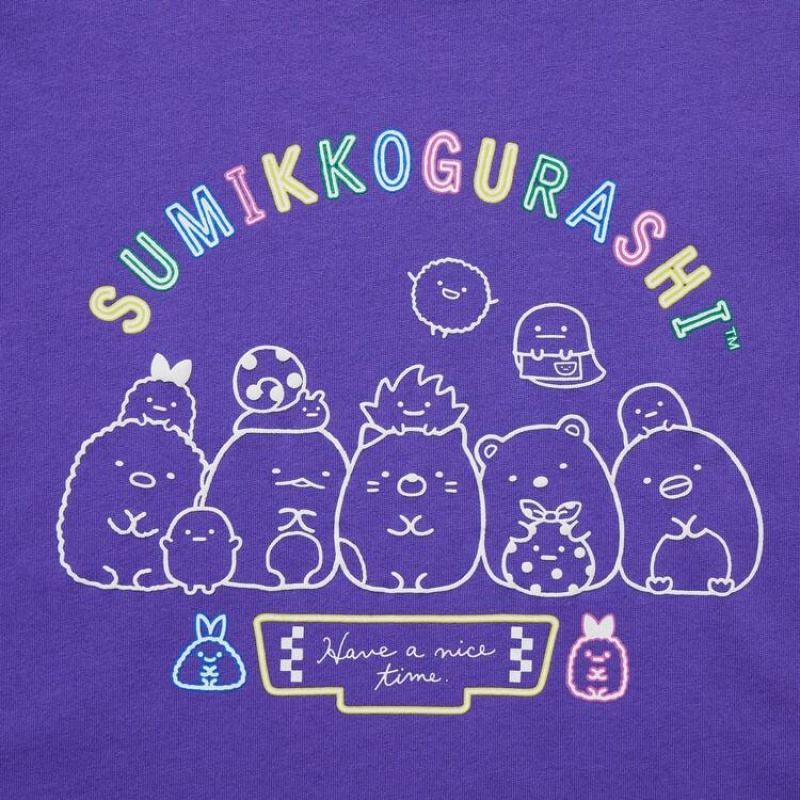 Uniqlo Sumikkogurashi Ut Grafica Magliette Ragazza Viola | CAKRZV904