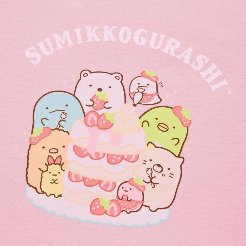 Uniqlo Sumikkogurashi Ut Grafica Magliette Ragazza Rosa | MNFGKL821