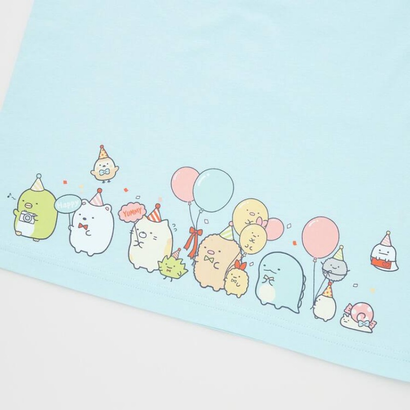 Uniqlo Sumikkogurashi Ut Grafica Magliette Ragazza Blu | EKJSUA301