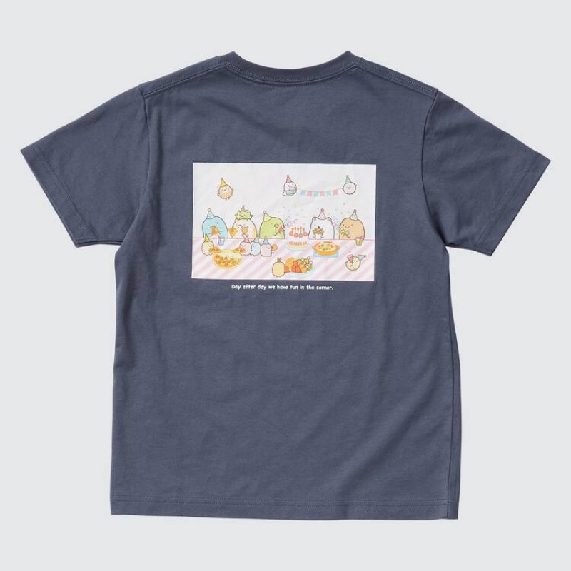 Uniqlo Sumikkogurashi Ut Grafica Magliette Ragazza Blu | RIDOKH976