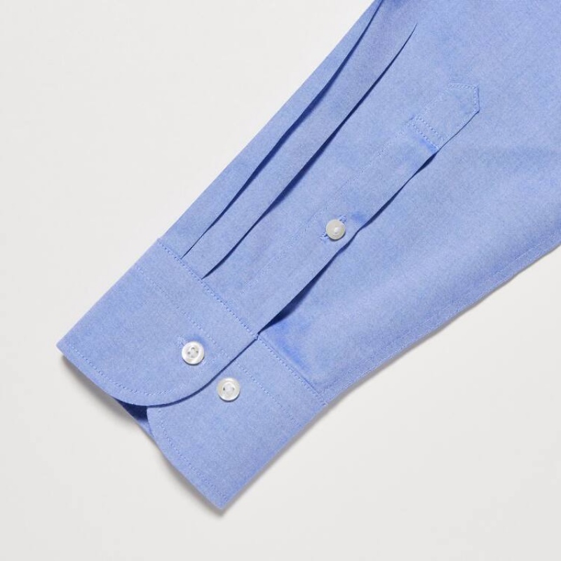 Uniqlo Super Non-iron Slim Fit (Button-down Collar) Camicie Blu | EPLIMY290