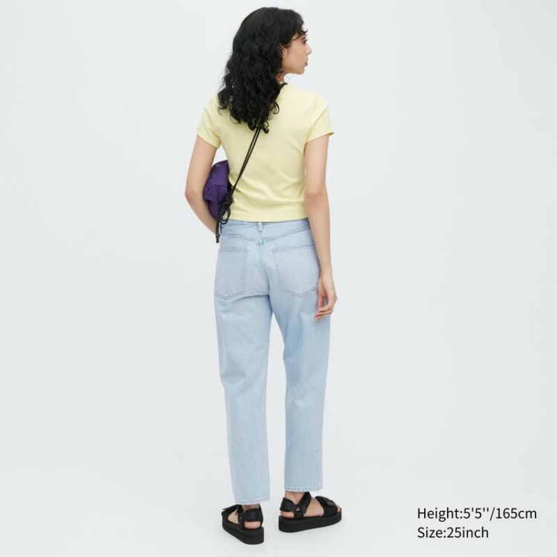 Uniqlo Tapered Boyfriend Jeans Blu | YHDIKZ735