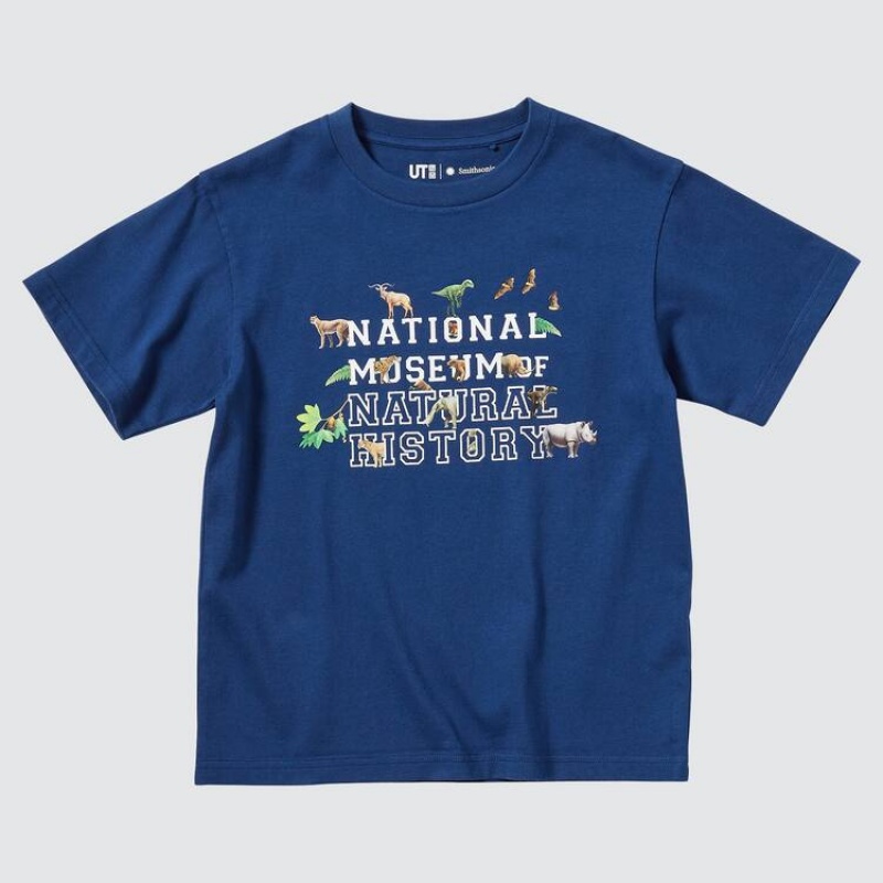 Uniqlo The Smithsonian Ut Grafica Magliette Ragazza Blu | EYTRXH627