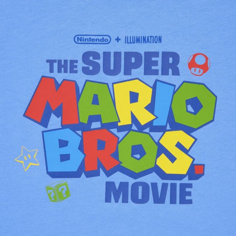 Uniqlo The Super Mario Bros Movie Ut Grafica Magliette Ragazza Blu | ISMFAC349