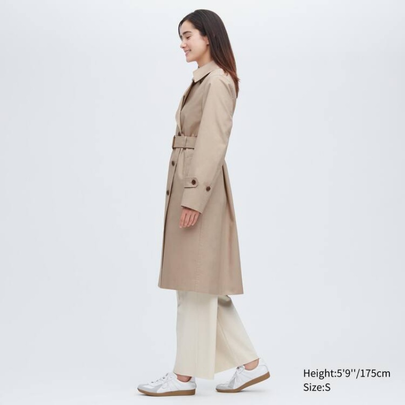 Uniqlo Trench Cappotti Beige | IEAUJK095