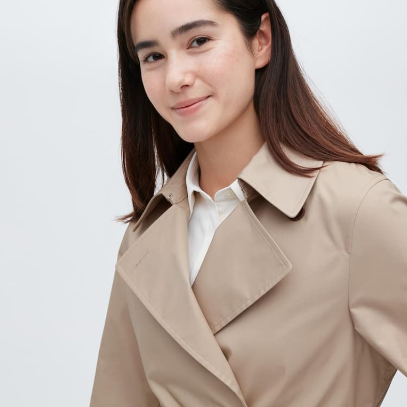 Uniqlo Trench Cappotti Beige | IEAUJK095