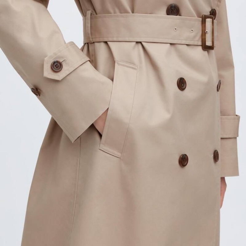 Uniqlo Trench Cappotti Beige | IEAUJK095