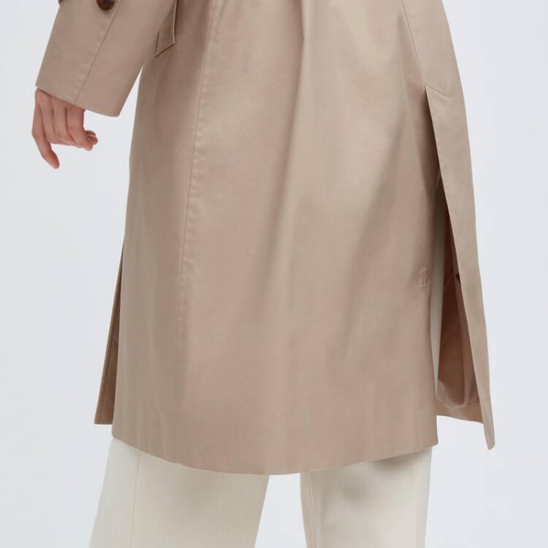 Uniqlo Trench Cappotti Beige | IEAUJK095