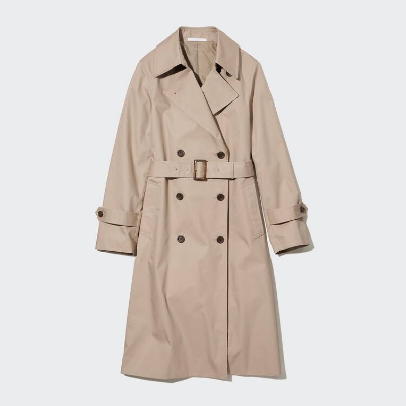 Uniqlo Trench Cappotti Beige | IEAUJK095