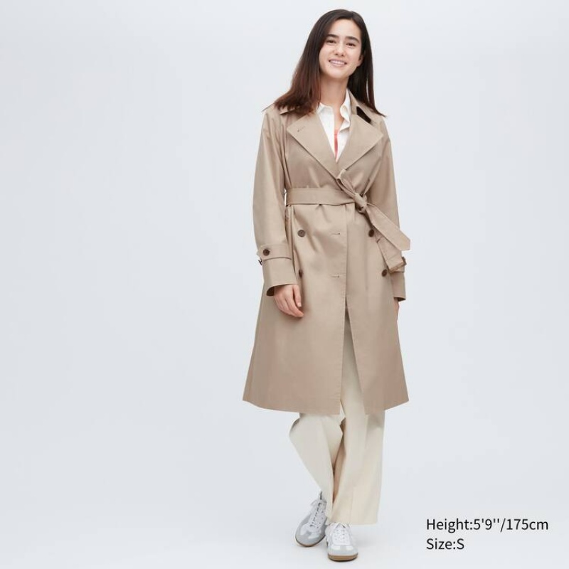 Uniqlo Trench Cappotti Beige | IEAUJK095