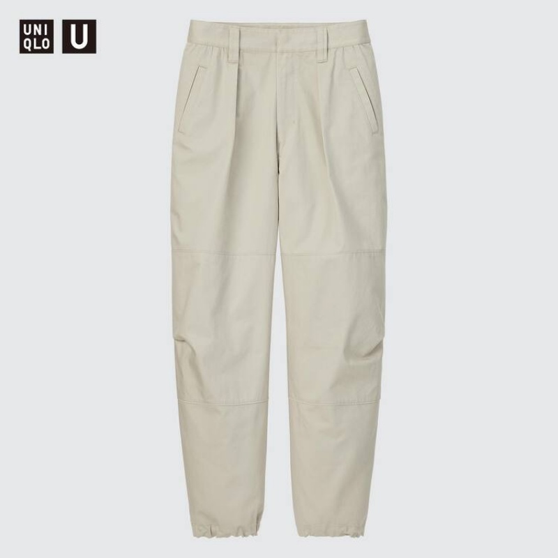 Uniqlo U A Pieghe Pantaloni Jogger Beige | UEAMHL697