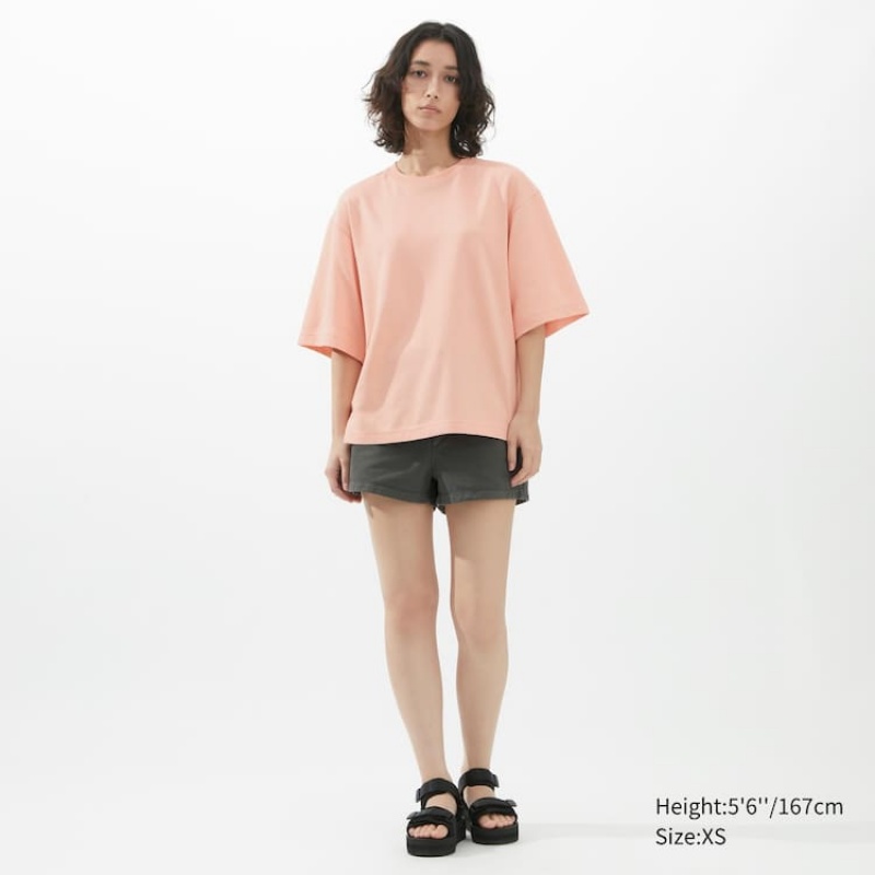 Uniqlo U Airism Cotone Oversized Magliette Rosa | HFZBPN417