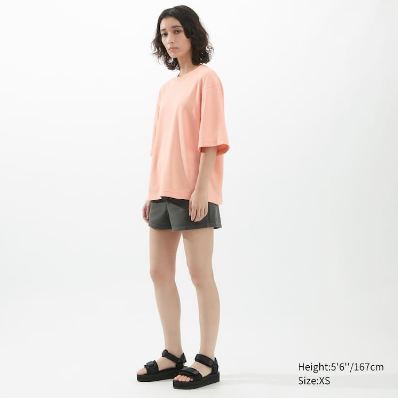 Uniqlo U Airism Cotone Oversized Magliette Rosa | HFZBPN417