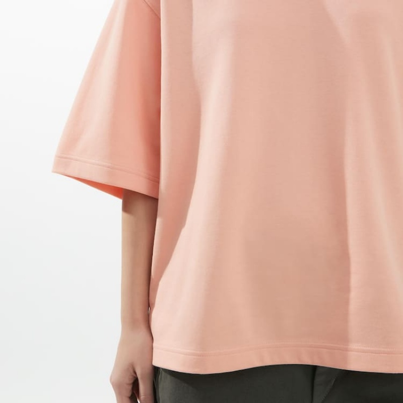 Uniqlo U Airism Cotone Oversized Magliette Rosa | HFZBPN417