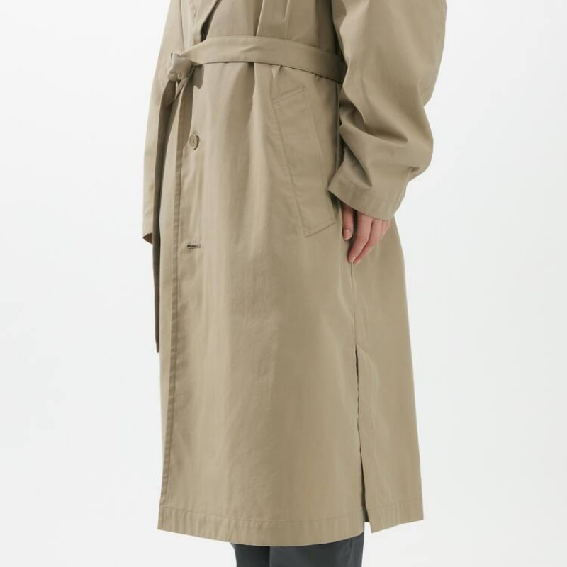 Uniqlo U Con Cappuccio Long Cappotti Khaki | XWVPLT952