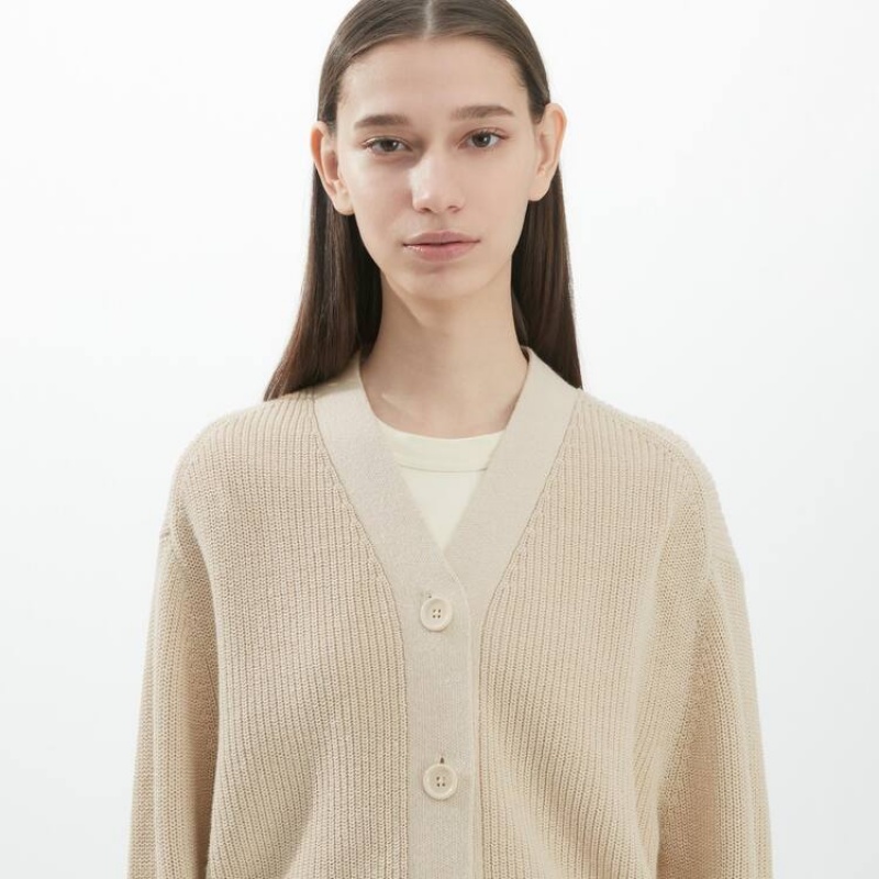 Uniqlo U Costine Cardigan Beige | VTMQFY057