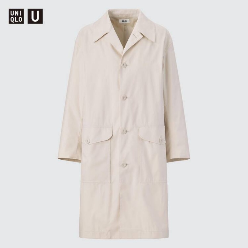 Uniqlo U Oversized Single Breasted Cappotti Bianche | MNRSLV184