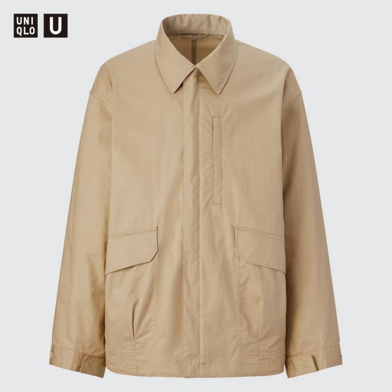 Uniqlo U Oversized Utility Giacche Beige | ZARQHE139