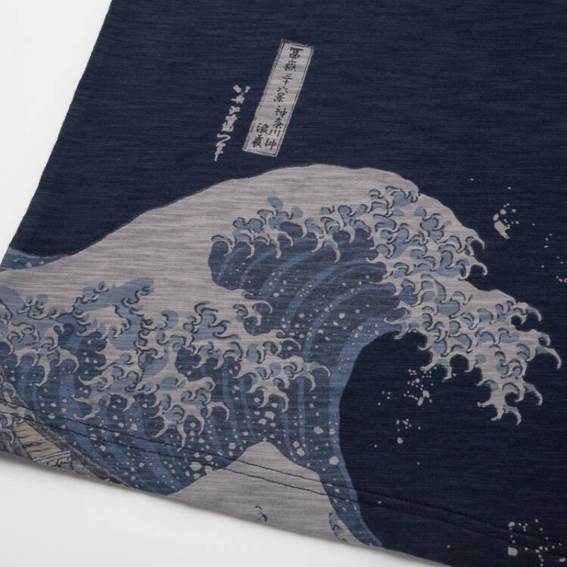 Uniqlo Ukiyo-e Archive Ut Grafica Magliette Blu Marino | JGXFEK048